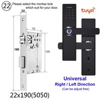 현관문번호키 RAYKUBE Wifi 전자 도어 잠금 치 Tuya APP 원격/생체 인식 지문/스마트 카드/암호/키 잠금 해제 FG5 Plus, 10 22x190 5050