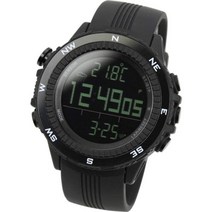LAD 고도측정기 WEATHER Altimeter Barometer Compass Sensor Watch Thermometer Weather Monitor Climbing Trek, Black
