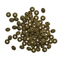 GHSHOP DIY 팔찌 보석 재료 만들기에 대 한 100 pcs 금속 비즈 콘 패턴, 설명, 아연 합금, 골동품 청동