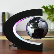 자기부상 지구본 무드등 자기부상열차 키트 화분플로팅 자기 부상 글로브 미니어처 LED 세계지도 전자 반중력 야간 조명 홈 장식 생일 선물, 미국 플러그, 검은 색
