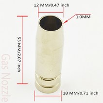 14Pcs 용접 토치 노즐 MB-15AK 아르곤 아크 용접 0.6/0.8/0.9/1.0/1.2mm 15AK MIG MAG 용접기 용 노즐 접촉, 05 0.8mm