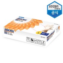 [크린가드] G10 Soft 식품용 라텍스 장갑 100매 대형 L 일회용 44502, 단품