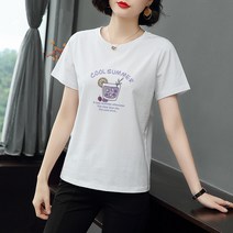 DFMEI 순면 등판 프린트 반팔 티셔츠 남 여름 트렌드 루즈핏 캐주얼 커플 반팔 라운드 상의