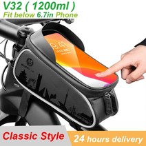 자전거 짐받이 탑튜브 가방 새들백 한강 로버백 스템백 핸드폰 방수 전면 휴대 전화 홀더 터치 스크린 탑 튜브 사이클링 반사 mtb 액세서리, v32, m, 중국