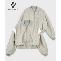 [빠른출고]/PLACE STUDIO 리버시블 레더 자켓 바시티 블루종 점퍼[베이지] Oversized Blouson Leather Matching Varsity Jacket Jum