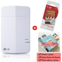 핸드폰사진인화기 사진출력기LG 인화지 2x3 인치 안드로이드 ios용 PD251 화이트 컬러 휴대 전화 스냅 포토, 03 Set-2