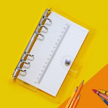 원빈다이어리 지넥스 만년 A6 투명 6공 다이어리 속지 커버 꾸미기 세트 만년형, 컬러 무지노트