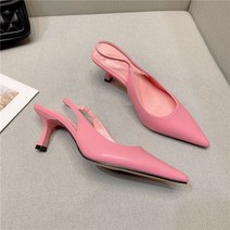 웨지힐 부츠 지적 발가락 힐 샌들 다시 빈 얕은 단일 신발 여름 여자 뒤꿈치 화이트 펌프