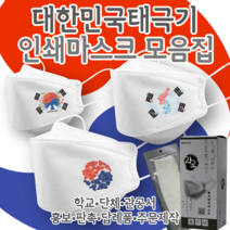 [라로] 인쇄마스크 모음집 대한민국 태극기 마스크 25매 3D 입체형 KF94 커스텀 패션 마스크 로고마스크 광복절 삼일절