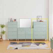 루네스 18T 800 5단 서랍장 침실서랍장 수납장, 그레이