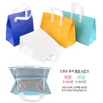 골든트리 심플 무지 칼라 보온보냉 부직포 손잡이 백 쿨러백 아이스백 보온백 보온가방, 소 - 노란색