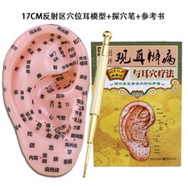 안마기 귓구멍 모형 귀 반사 영역 무기 왕유행 씨콩알붙이 스티커 혈위치 알약 탐필함 바늘 2770859520, 17CM 귀 모형 _참고 책 _탐혈필