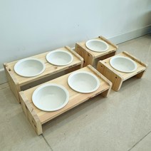 국산 원목 강아지 고양이 식탁 도자기 식기 1구 2구 밥그릇 반려동물 애견 애묘 수반 간식 사료 원형 물그릇 받침대 급체방지 펫 캣 개 식판, 도자기식기(단품)