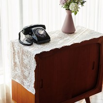 프렌치자수 레이스 테이블러너(3size), 없음, 40 x 140cm