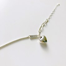 (무배 실버925) 언발 팬던트 각인 통통 하트 참 레이어드 볼드한 팔찌 체인팔찌 우정팔찌