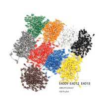 터미널압착기 케이블 유압 100 개갑 e4009 e4012 e4018 절연 페룰 터미널 블록 코드 엔드 와이어 커넥터 4mm2 용 전기 크림프 터미네이터, 갈색