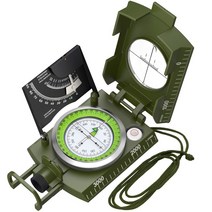 Proster IP65 하이킹 나침반 기하학을 위한 나침반 생존 캠핑 사냥 하이킹 지질학 활동을 위한 조준 클리노미터가 있는 전문 군사 나침반, Camouflage Compass