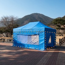 프리미엄 캐노피 천막 3X2 벽면 바람막이 창문 가림막, P일체투명4벽면 3X2_브라운