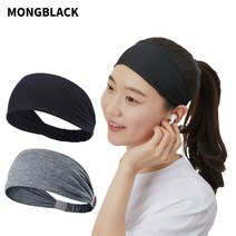 몽블랙 스포츠 쿨 헤어밴드 땀흡수 머리띠 테니스 ST4, 블랙