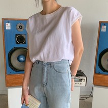 티오케이 / 린넨 캡소매 나시블라우스