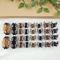 큐빅 나비 헤어핀 머리핀 앞머리 작은 미니 집게핀 2개 1set