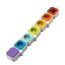파워존 테트리스 멀티탭 USB 5구 1.5m, 단품, 색상:5구usb_레인보우 1.5m