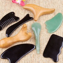 물소뿔 밀랍수지 로즈쿼츠 나무 지압 괄사 마사지 도구, 34)스톤지압 2호, 1개