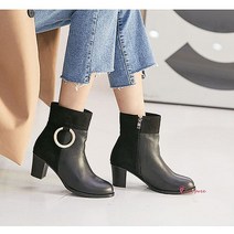 여성가죽부츠 앵클 여자 패션 안감klm357, SPRg_블랙-245