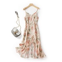 뷔스티에원피스 셔링 어깨끈원피스 여름패션 슬림핏 쉬폰스커트 청순 플라워원피스 민소매