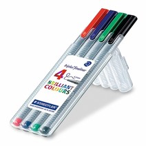 할인존 Fg54Aip89r 스테들러)삼각 화인라이너펜 4색세트(334SB4)-갑(10개입) 문구용품 사무용품 펜 수성펜 플러스펜, 1개