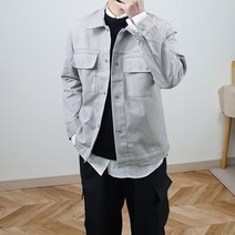 WOWayo 남자 스냅 코튼 코치 트러커 자켓 4color