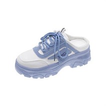 키높이 캔버스 통굽 뮬 슬리퍼 운동화 증가 방수 스포츠 야외 대형 사이즈데일리 캐주얼편안한패션여름2023 블로퍼