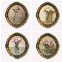 유럽 복고풍 레트로 엔틱 꽃 그림 예술 인테리어 액자, D