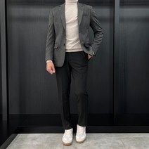 지오송지오 시그니쳐 너치드 셋업 수트 정장 블레이저 잔체크 자켓 블랙 ZE6EJ632BK