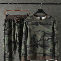 가바바 남성 겨울 트레이닝복세트 시크한 매력이 넘치는 밀리터리 패턴 맨투맨 투피스 긴팔트레이닝복세트 G41029