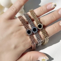 [1+1할인] 오닉스 시계 로마체 팔찌 써지컬스틸 레이어드 팔찌