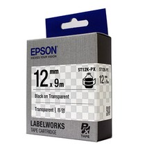엡손라벨테이프 ST12K-PX [투명바탕/검정글씨 12mm]
