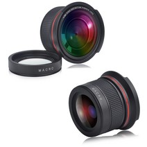 캠코더렌즈 카메라렌즈 Sony SLT-A99V 및 Nikon 카메라 용 DuraPro 55MM 0.35x Fisheye 와이드 앵글 렌즈, 한개옵션0