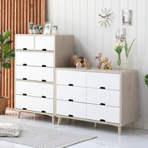 리빙인도무스 스칸디나비아 라인 5단 서랍장, 라인와이드 워시화이트