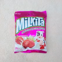 [밀키타] Milkita 캔디 스트로베리 밀크, 80g, 5개