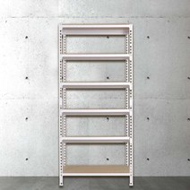 스피드랙 무볼트 조립식 앵글 철제 선반 6단 1100 x 400 x 1800, 블랙, 12mm 강화 MDF 보드