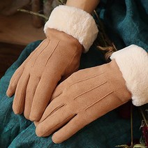 여성 겨울 방한 어그장갑 4컬러 고급 스웨이드 무스탕 벨벳 퍼안감장갑