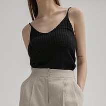 나인 (T-6518)케이블 패턴 슬리브리스 니트
