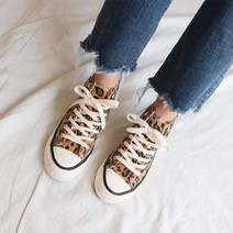 호피무늬 여성 발목 하이탑 캔버스 스니커즈 운동화 어글리슈즈 운동화 스니커즈 런닝화 여성 슬리퍼