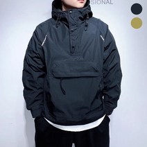 봄가을 등산 레터링 후드 아노락 바람막이 I3JK012A