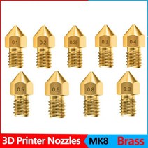 Anet A8 Makerbot MK8 Creality CR-10 S4 S5 Ender 3 3Pro 5 청소 도구 키트 용 압출기 황동 노즐 프린트 헤드, 1.75-0.8mm, Mixed, 09 1.75-0.8mm_04 Mixed