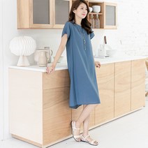 싹쓰리마켓 엄마옷 여성 인견 반팔 원피스 잠옷 마실룩 홈웨어