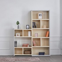 Sunshine 길이조절 확장형 책장 사이즈 오픈선반 책꽂이 보관대 진열대, 진연그레이