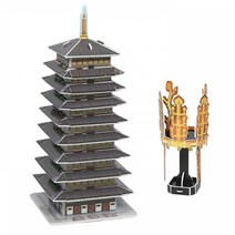 한국사 입체퍼즐 - 삼국 신라금관과 황룡사구층목탑 종이만들기 3D퍼즐 퍼즐 만들기체험 입체종이접기 크래커플러스 종이접기 유아퍼즐, 1