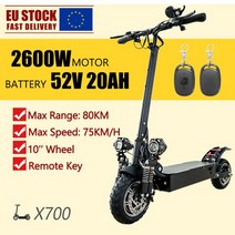 전기 스쿠터 6000W 100 km/h 고속 trotinette lectrique 13 인치 오프로드 타이어 전자 접이식 60V 30AH 배터리, 09 20AH2600W52V